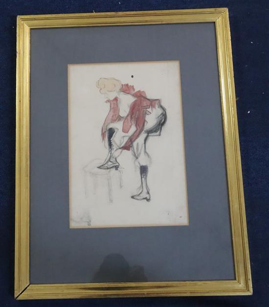 Jacques Villon (1875-1963) Femme déshabillée 12.5 x 8.5in.